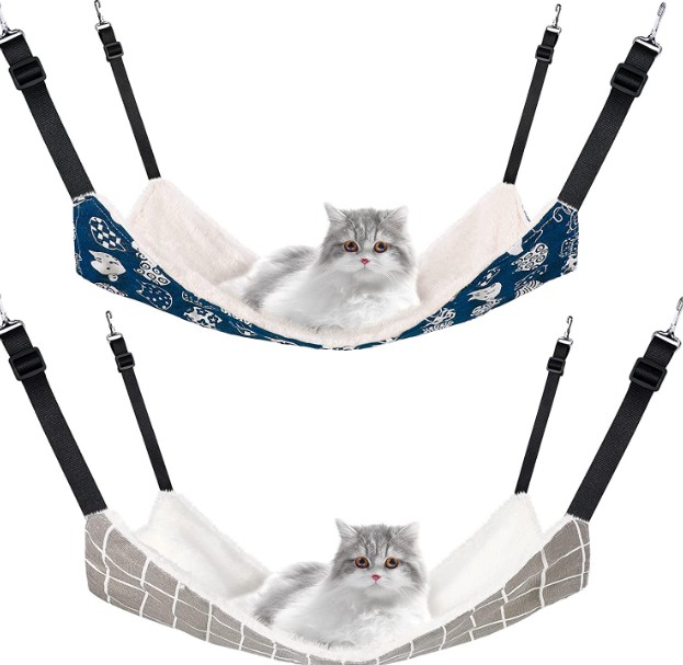 Jetec 2 pieces reversible cat hanging hammock 